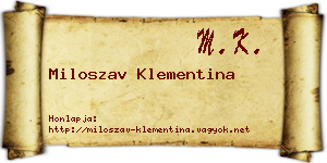 Miloszav Klementina névjegykártya